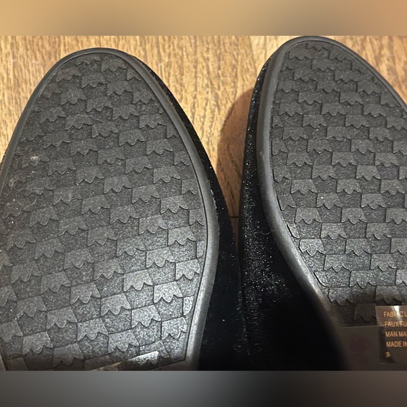 Birdies size 9 Black suede fur mules - Picture 6 of 8